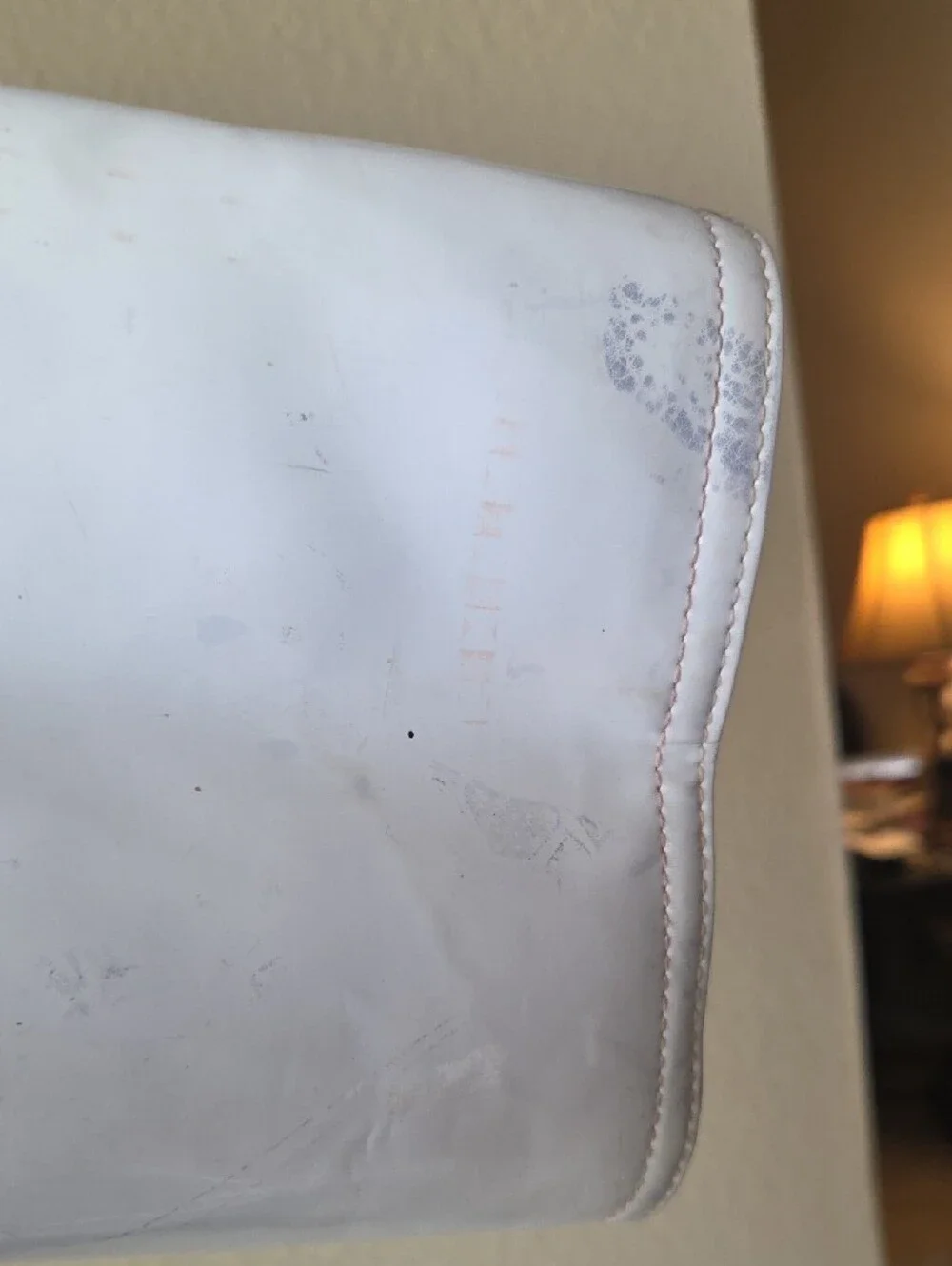 Tory Burch Coral Patterned Canvas Tote with White Trim